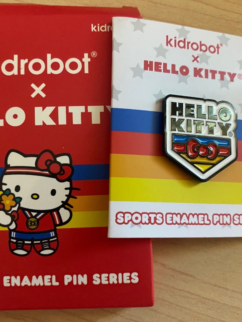 Kid robot-hello kitty sports enamel pin NEW